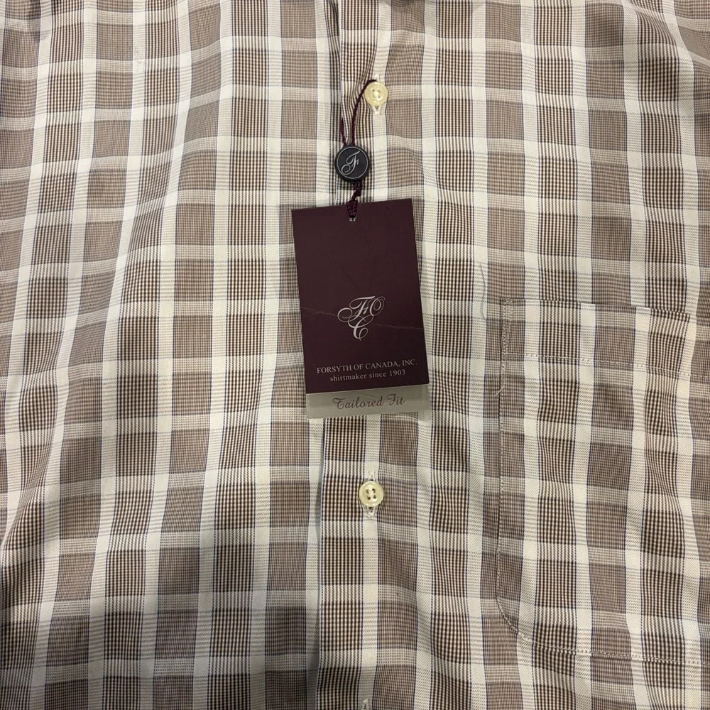 Classic Tan Plaid Button-Down Shirt - Picture 7 of 10